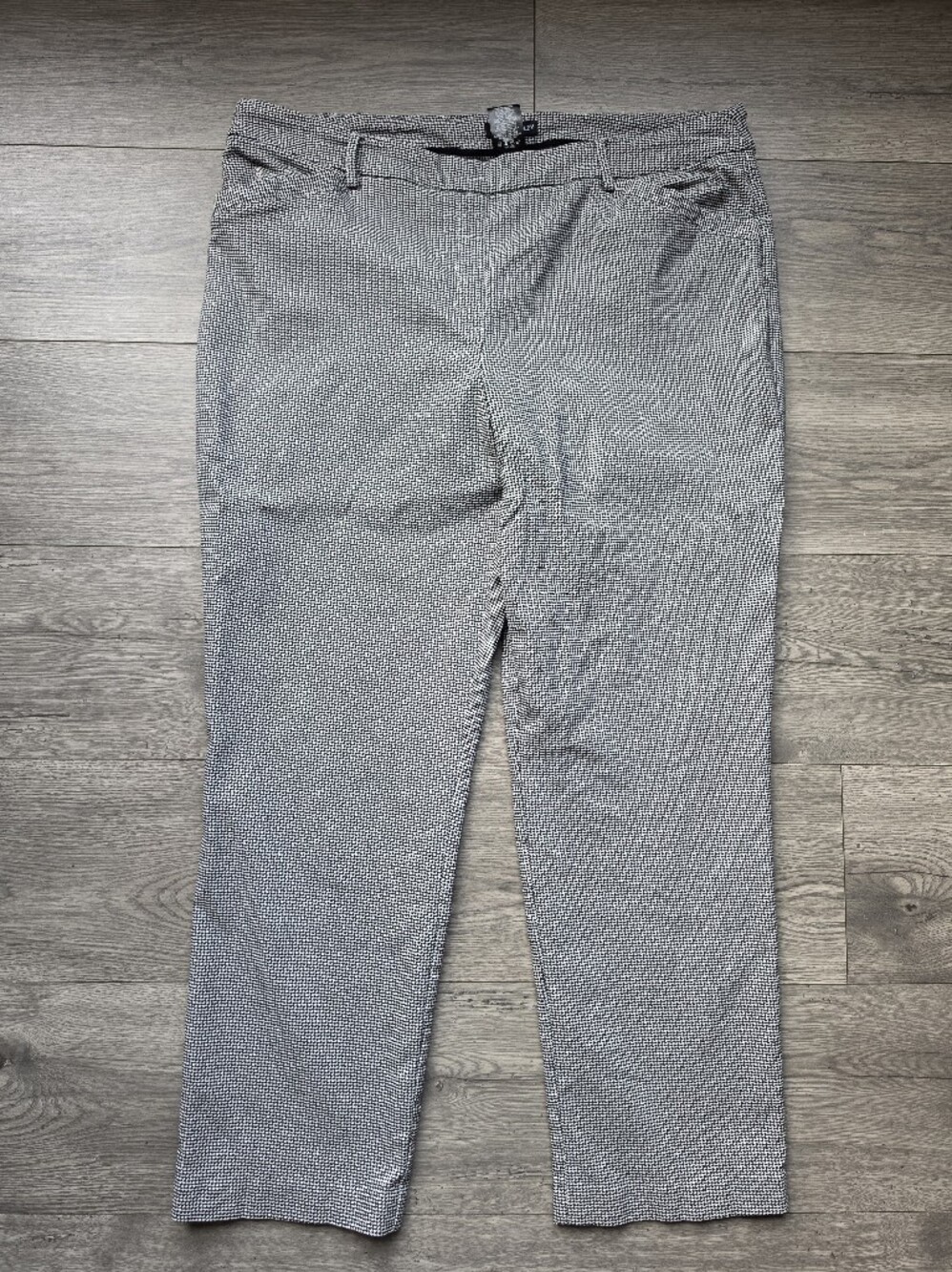 Hilary Radley Black & White Houndstooth Casual Skinny Stretch Pants XXL